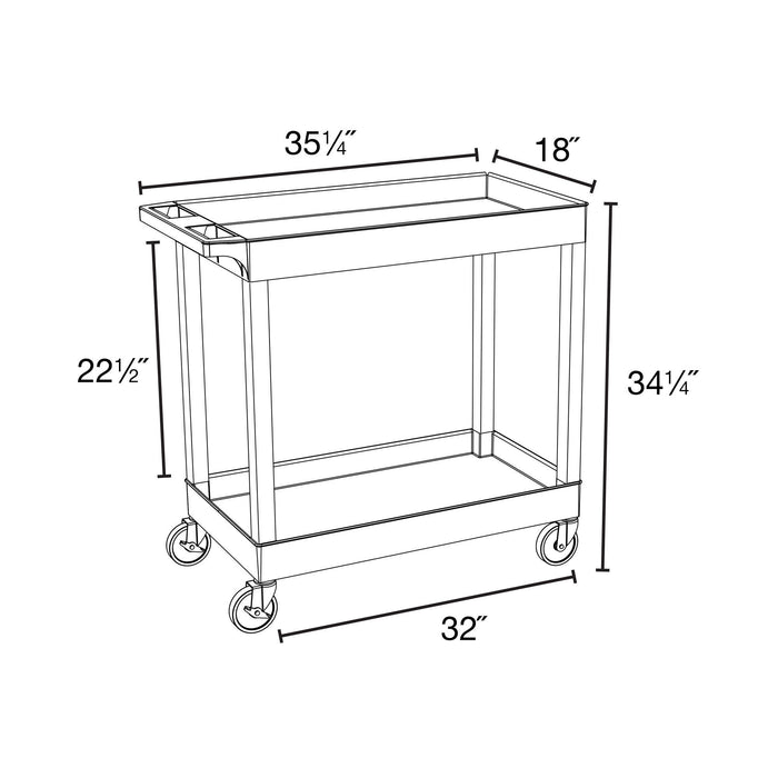 Luxor 2 Tier Tub Professional Utility Cart - ITCEC11-B - International Tool Company