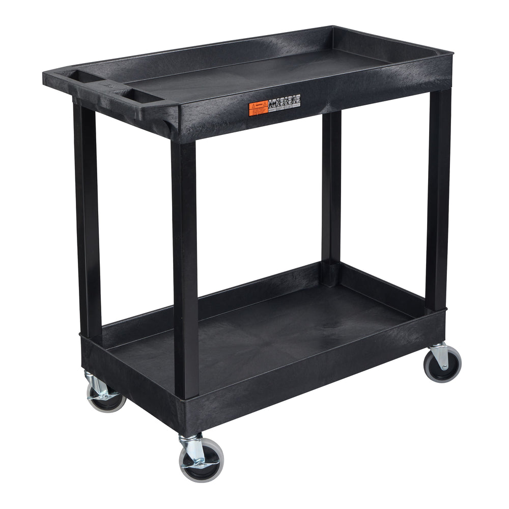 TUFFY® XL Two-Shelf Multi-Purpose Utility Cart, 32" x 18", Black, Tub Shelves - EC11-B - International Tool Company