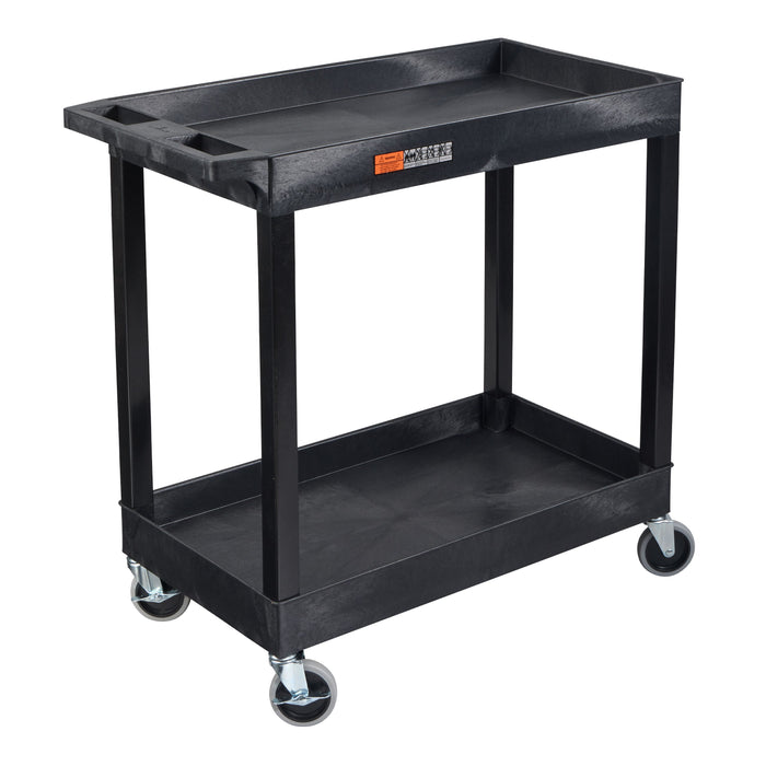 TUFFY® XL Two-Shelf Multi-Purpose Utility Cart, 32" x 18", Black, Tub Shelves - EC11-B - International Tool Company