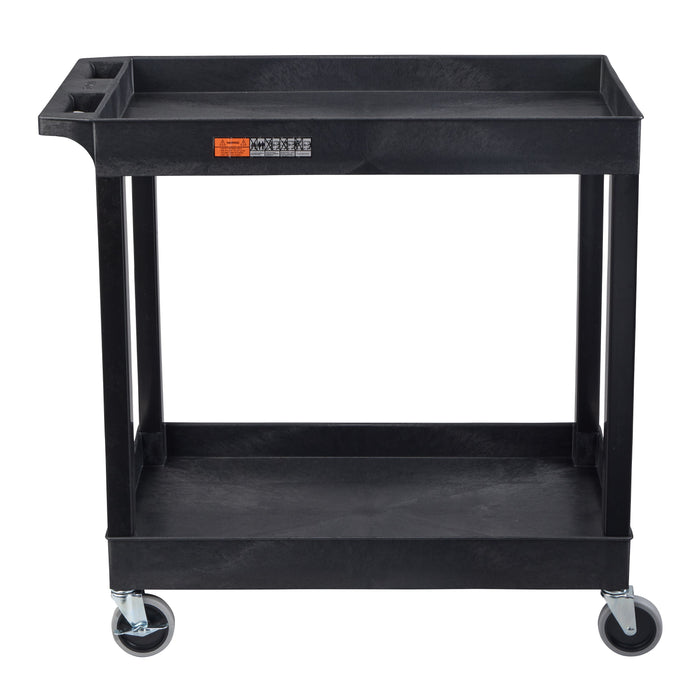 TUFFY® XL Two-Shelf Multi-Purpose Utility Cart, 32" x 18", Black, Tub Shelves - EC11-B - International Tool Company
