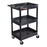 ENDURA® 34" H Three-Shelf Utility Cart, 24" W x 18" D, Black, Tub Shelves - STC111-B - International Tool Company
