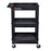 ENDURA® 34" H Three-Shelf Utility Cart, 24" W x 18" D, Black, Tub Shelves - STC111-B - International Tool Company
