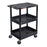 ENDURA® 34" H Three-Shelf Utility Cart, 24" W x 18" D, Black, Flat/Tub Shelves - STC211-B - International Tool Company