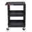 ENDURA® 34" H Three-Shelf Utility Cart, 24" W x 18" D, Black, Flat/Tub Shelves - STC211-B - International Tool Company
