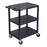ENDURA® 34" H Three-Shelf Utility Cart, 24" W x 18" D, Black, Flat Shelves - STC222-B - International Tool Company