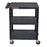 ENDURA® 34" H Three-Shelf Utility Cart, 24" W x 18" D, Black, Flat Shelves - STC222-B - International Tool Company