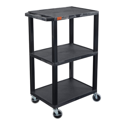 TUFFY® 42" H Three-Shelf Multi-Purpose Utility Cart, 24" W x 18" D, Black - UCPL1 - International Tool Company