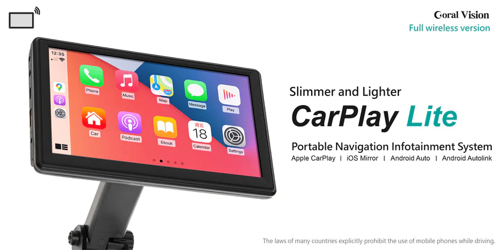 Coral Vision Lite A - Wireless CarPlay Android Auto 7-Inch Display Coral Vision Lite A - Wireless CarPlay Android Auto 7-Inch Display